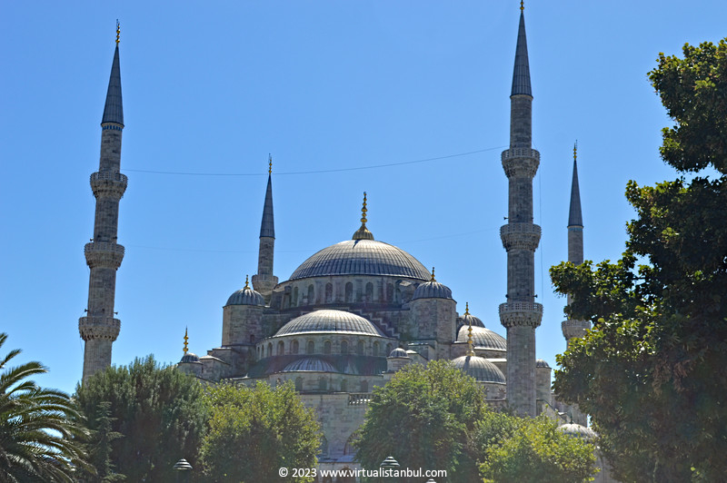 Sultan Ahmed Mosque exterior view.
